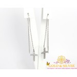 Жіночі срібні сережки протяжки «Grace Cross» а118ср , Gold &amp Silver Gold & Silver, Украина